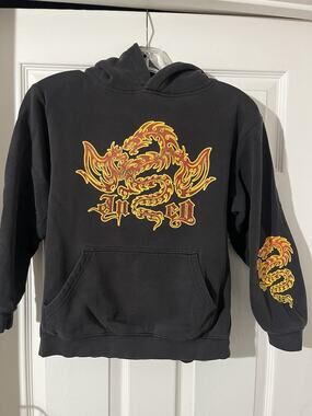 Vintage Y2K 90s JNCO Youth Sz M Hoodie Dragon Goth Emo Grunge Skate